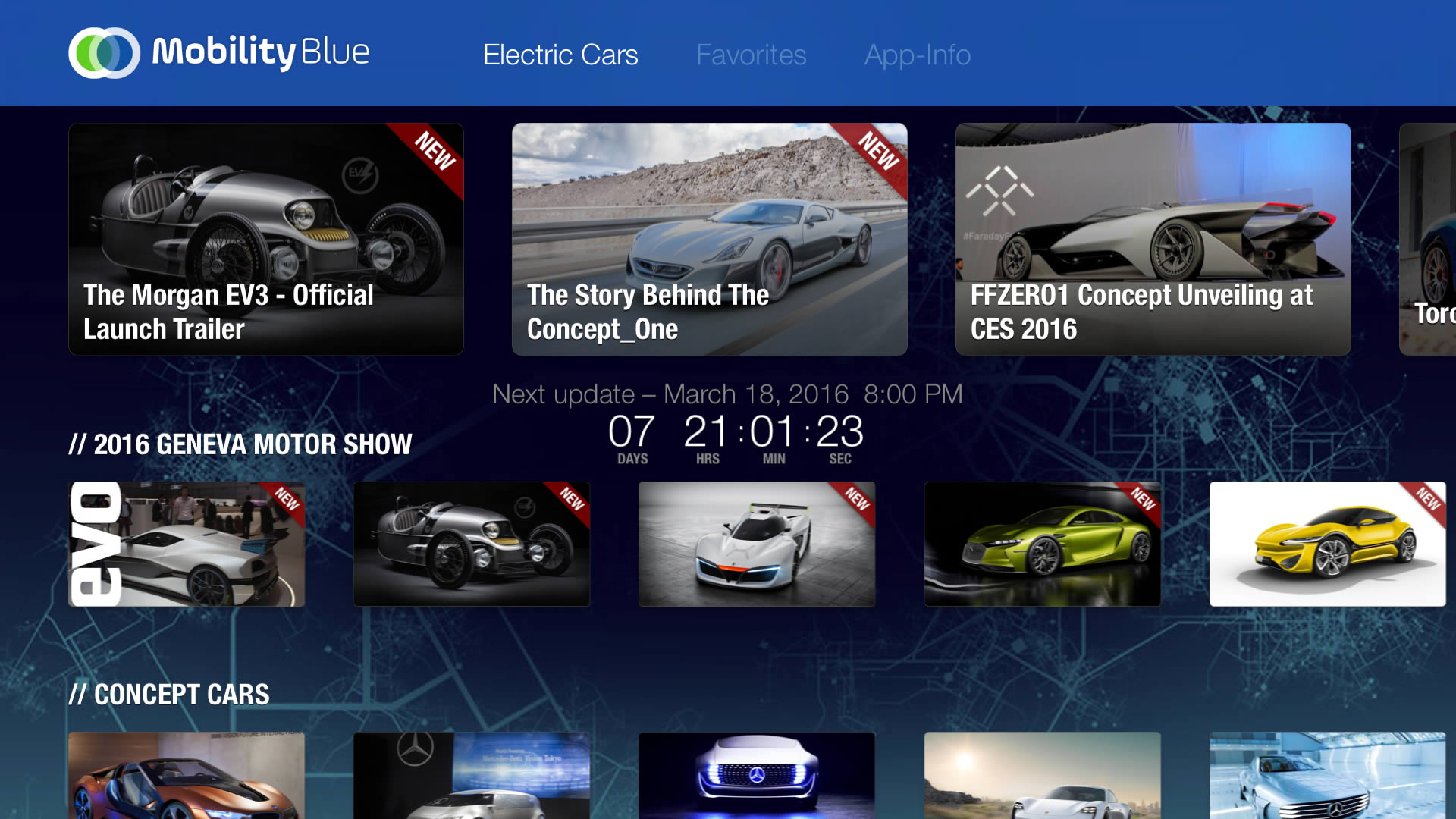 MobilityBlue Apple TV App Main Menu
